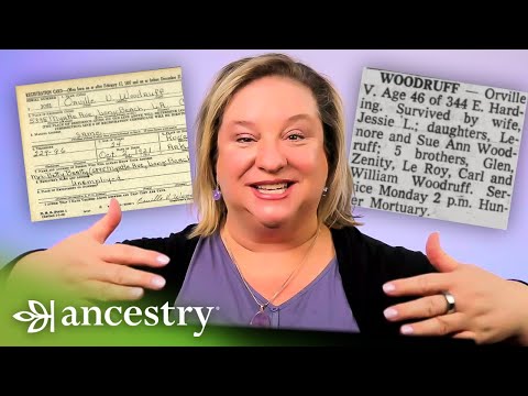 Video poster showing an Ancestry lesson about starting a family tree