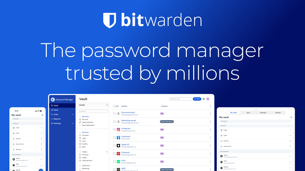 Bitwarden - Open-source password management for individuals, families, and teams