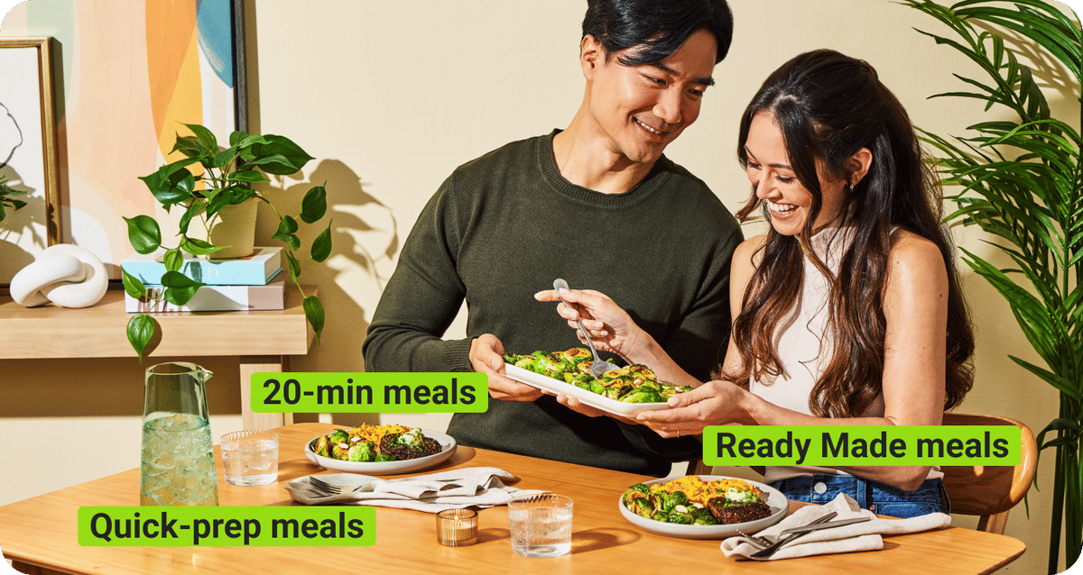 HelloFresh quick-prep and ready-made meal options, many ready in 20 minutes